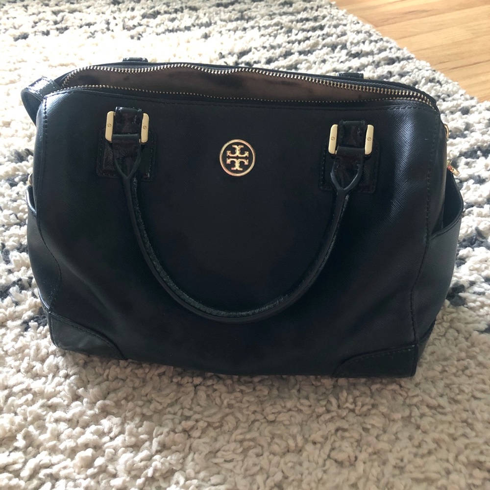 Robinson Middy Black Saffiano Leather Satchel